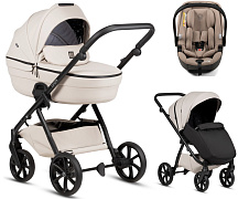 Детская коляска Tutis Uno 6 Plus Leather collection 3 в 1 с автокреслом Beno Beige 1602151 Latte
