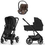 Коляска Cybex Talos S Lux BLK complete Cloud T Coconut Brown Plus 3 в 1 Moon Black с дождевиками