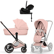 Коляска Cybex Priam V Rosegold Style Cloud G3 Magic Black Base G3 4 в 1 Peach Pink