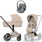 Коляска Cybex Priam V Rosegold Style Cloud G3 Stone Grey Plus 3 в 1 Cozy Beige