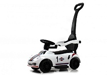 Детский толокар RiverToys F005FF-P с родительской ручкой белый