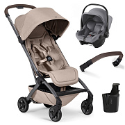 Прогулочная коляска Joolz Aer 2 SE и автокресло Baby-Safe Core Frost Grey Sandy taupe