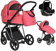 Детская коляска Roan Sol Luxury 3 в 1 с автокреслом Tutis Elo Black RSL/4048 Viva Magenta/Nikiel