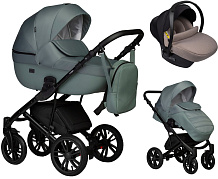 Детская коляска Indigo Mio S 3 в 1 с автокреслом Avionaut Cosmo Beige 07 шалфей кожа+шалфей