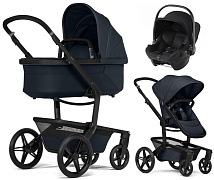 Детская коляска 3 в 1 Joolz Day 5 и автокресло Baby-Safe Core Space Black без адаптеров Dark Navy Blue