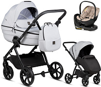 Детская коляска Tutis Uno 6 Plus Essential collection 4 в 1 с автокреслом Beno Beige и базой 1602142 Risso с сумкой