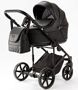 Детская коляска Adamex Locco Light Deluxe 2 в 1 LL-SA02 (ЧЕРН.КОЖА)