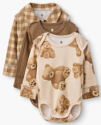 Боди с длинным рукавом Happy baby 90149-0 ЧЗ бежевый / beige