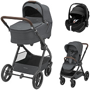 Коляска детская Maxi-Cosi Oxford Plus 3 в 1 с автокреслом Pebble 360 Pro Twillic Black 1978204110 PlusTwillic Graphite/Графит