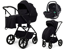 Детская коляска Rant Teo Soft 3 в 1 с автокреслом Evomax Black Black
