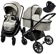 Детская коляска AmaroBaby Motus V2 3 в 1 с автокреслом Rant Cruise Black белый