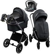 Детская коляска AmaroBaby Genius 3 в 1 с автокреслом Rant Miro Olive серый