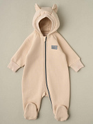 Комбинезон Little Star Мишка с капюшоном футер с начесом 30321 (ЧЗ-мз) светло-бежевый 68