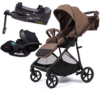 Прогулочная коляска Peppy Amici с автокреслом Verona Black и базой Mocca рама Mocca