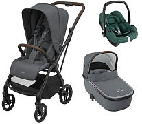 Детская коляска Maxi-Cosi Leona²  Oria 3 в 1 с автокреслом CabrioFix Essential green 1204204110 Twillic Graphite/1507050110 Essential Grey