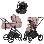 Коляска Carrello Vector CRL-6550 Ammonite AY329 Pro Absolute Black 3 в 1 Cupcake Beige