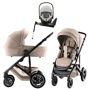 Коляска 3 в 1 Britax Roemer Smile 5Z Style и автокресло Baby-Safe PRO LUX Linen Grey + Vario Base 5Z Teak