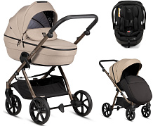 Детская коляска Tutis Uno 6 Plus Essential collection 3 в 1 с автокреслом Beno Black 1602146 Nougat
