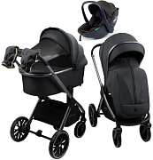Детская коляска AmaroBaby Genius 3 в 1 с автокреслом Rant Miro Brown серый