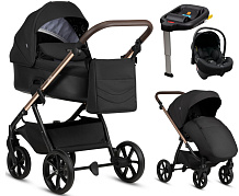 Детская коляска Tutis Leo 3 Plus 4 в 1 с автокреслом Elo Lux EduSky Black и базой 1582201 Black