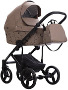 Детская коляска Bebetto Magnum Light SE Pro 2 в 1 05 т.бежевая кожа черная рама