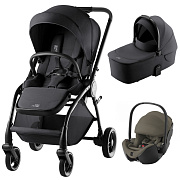 Коляска 3 в 1 Britax Roemer RIO Style и автокресло Baby-Safe PRO LUX Urban Olive Carbon Black