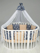 Комплект в кроватку AmaroBaby Зайчики 15 предметов синий