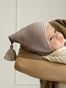 Шапочка вязаная AmaroBaby Pure Love Sweet ЧЗ коричневый 46