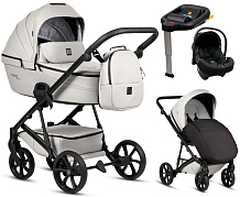Детская коляска Tutis Viva 6 Plus Leather 4 в 1 с автокреслом Elo Lux EduSky Black и базой 1612085 Cloud