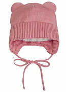 Шапочка вязаная AmaroBaby Pure Love Bear с подкладом ЧЗ розовый 46