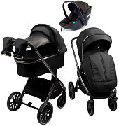 Детская коляска AmaroBaby Genius 3 в 1 с автокреслом Rant Miro Brown черный
