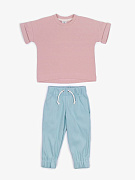 Костюм детский Amarobaby Jump футболка,брюки розовый/мятный 98
