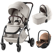 Коляска 3 в 1 Britax Roemer RIO LUX и автокресло Baby-Safe PRO LUX Warm Caramel Soft Taupe