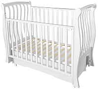 Детская кроватка Антел Luiza-3 (маятник универсальный,колесо,ящик) белый