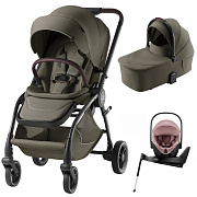 Коляска 3 в 1 Britax Roemer RIO LUX и автокресло Baby-Safe PRO Style Dusty Rose + Vario Base 5Z Urban olive