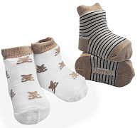 Набор носочков Uviton хлопок 2 пары 0175 ЧЗ Мишка бежевый 56