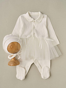 Комбинезон с юбочкой и чепчик Little Star Эмили 3362 (ЧЗ-мз) крем 56