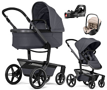 Детская коляска 4 в 1 Joolz Day 5 и автокресло Britax Roemer Baby-Safe Pro Style Teak без адаптеров и база Vario Base 5Z Stone Grey