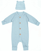Комбинезон AmaroBaby Fashion с шапочкой голубой 74