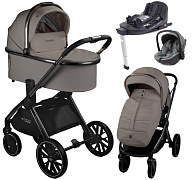 Детская коляска AmaroBaby Motus Premium Ecco 4 в 1 с автокреслом Rant Miro Olive и базой мокко