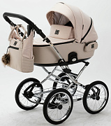 Детская коляска Adamex Porto Retro 3 в 1 PO-PS33 (СВ.БЕЖ+СВ.БЕЖА КОЖА)