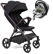 Прогулочная коляска Peppy Vigo с автокреслом Welldon Crown 2 Grey Black черный