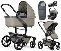 Детская коляска 4 в 1 Joolz Day 5 и автокресло Britax Roemer Baby-Safe Pro Style Mineral Grey и база Vario Base 5Z без адаптеров + конверт в подарок Sage green