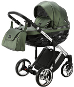Детская коляска Adamex Chantal Special Edition Deluxe 3 в 1 С121 (ЗЕЛЕН.ПЕРЛ.КОЖА+ХРОМ РАМА)
