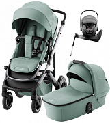 Коляска 4 в 1 Britax Roemer Smile 5Z и автокресло Baby-Safe PRO Style Mineral Grey + Vario Base 5Z Jade Green
