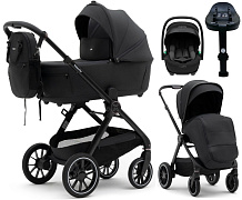 Коляска Agex Prima Pro 4 в 1 с автокреслом i-Safe S Black и базой Midnight Grey (Темно-серый)