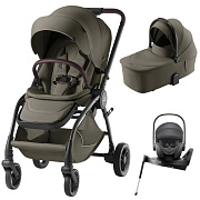 Коляска 3 в 1 Britax Roemer RIO LUX и автокресло Baby-Safe PRO Classic Deep Grey + Vario Base 5Z Urban olive