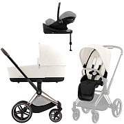 Коляска Cybex Priam IV Rosegold complete Cloud G3 Stone Grey Plus Base G3 4 в 1 Off White