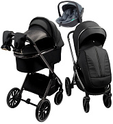 Детская коляска AmaroBaby Genius 3 в 1 с автокреслом Rant Miro Graphite черный