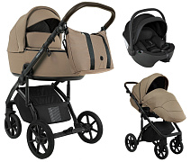 Детская коляска Roan Bass Next 2.0 3 в 1 с автокреслом Pituso Baesa Pro Black BSN/42/2 Mocha Mousse/Black/руч.Cappuccino